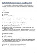 PERIOPERATIVE NURSING MANAGEMENT TEST ( LATEST 2024 / 2025 ) ACTUAL QUESTIONS AND ANSWERS 100% CORRECT