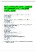 FLETC BOP Final Exam Questions and Answers Pass Guaranteed Latest Update 