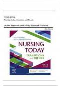 Test Bank - Nursing Today: Transition and Trends, 10th Edition (Zerwekh, 2021), Chapter 1-26 | All Chapters