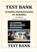 Test Bank - Leading and Managing in Nursing, 7th Edition (Yoder-Wise, 2019), Chapter 1-31 | All Chapters