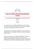 NOCTI COMPUTER PROGRAMMING EXAM WITH GUARANTEED ACCURATE ANSWERS