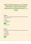 WGU C182 Introduction to IT / WGU C182 Objective Assessment / WGU C182 Pre- Assessment 2024 / 2025 Exams STUDY BUNDLE | Actual Exam Questions and Verified Answers | A Grade