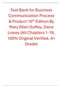 Test Bank for Business Communication Process & Product 10th Edition By Mary Ellen Guffey, Dana Loewy (All Chapters 100% Original Verified, A+ Grade)