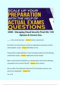 C838 - Managing Cloud Security Final OA/ 343 Quizzes & Correct Ans.