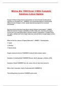 Mizzou Bio 1500 Exam 3 With Complete Solutions Latest Update