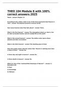 THEO 104 Module 8 with 100- correct answers 2025