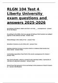 RLGN 104 Test 4 Liberty University exam questions and answers 2025-2026