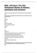 BIBL 104-Quiz The Old Testament Books of History questions and answers