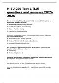 HIEU 201 Test 1 (LU) questions and answers 2025-2026