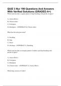 QUIZ 3 Nur 190 Questions And Answers With Verified Solutions (GRADED A+)