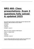 NRS 460- Class presentations- Exam 3 questions fully solved & updated 2025.