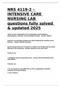 NRS 4119-2 – INTENSIVE CARE NURSING LAB questions fully solved & updated 2025.