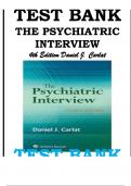 The Psychiatric Interview, 4th Edition by Carlat 2024 Test Bank with Detailed, Clinically Relevant Answer Explanations