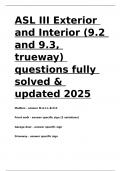 ASL III Exterior and Interior (9.2 and 9.3, trueway) questions fully solved & updated 2025