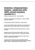 Anatomy Integumentary System - epidermis with 100- correct answers (graded A+).