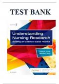 TEST BANK FOR UNDERSTANDING NURSING RESEARCH - 7TH EDITION BY SUSAN K GROVE & JENNIFER R GRAY