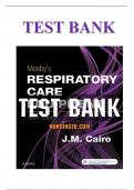 TEST BANK FOR MOSBY'S RESPIRATORY CARE EQUIPMENT 10TH EDITION BY J. CAIRO ALL CHAPTERS COVERED.