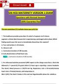 2024 OB HESI Maternity Version 1 Exam Questions and Verified Answers, 100% Guarantee Pass