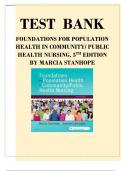 Foundations for Population Health in Community Public Health Nursing 5th Edition Stanhope Test Bank (All 32 Chapters) 100% Guarantee Pass