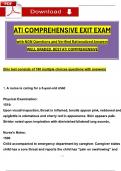 (2023 / 2024) ATI Comprehensive Exit Exam with NGN Questions and Revised Correct Answers & Rationales, 100% Guarantee Pass