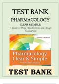 TEST BANK FOR PHARMACOLOGY CLEAR AND SIMPLE 3RD EDITION BY WATKINS ALL CHAPTERS WITH ANSWERS AND RATIONALES