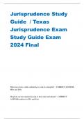 Jurisprudence Study Guide / Texas Jurisprudence Exam Study Guide Exam 2024 Final