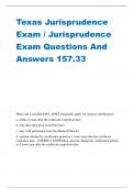 Texas Jurisprudence Exam / Jurisprudence Exam Questions And Answers 157.33