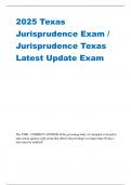 2025 Texas Jurisprudence Exam / Jurisprudence Texas Latest Update Exam