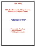 Test Bank for FOCUS on Community College Success, 6th Edition by Staley (All Chapters included)