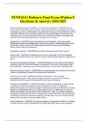 NUNP 6541 Pediatric Final Exam-Walden U Questions & Answers 2024/2025