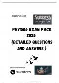 PHY1506 EXAM PACK 2025  {DETAILED QUESTIONS AND ANSWERS }