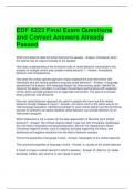 EDF 6223 Final Exam Questions and Correct Answers Already Passed 