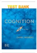 test bank for Cognition Exploring the Science of the Mind  8th edition by Daniel Reisberg updated version grade A+