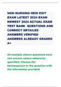 NGN NURSING HESI EXIT EXAM LATEST 2024 EXAM NEWEST 2024 ACTUAL EXAM TEST BANK QUESTIONS AND CORRECT DETAILED ANSWERS VERIFIED ANSWERS ALREADY GRADED A+