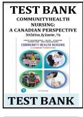 Test Bank - Community Health Nursing, A Canadian Perspective, 5th Edition (Stamler, 2020), 33 All Chapters