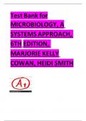 Test Bank for Microbiology, A Systems Approach, 6th Edition, Marjorie Kelly Cowan, Heidi Smith. quaranteed pass 2024/2025