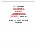 Test Bank - Psychiatric Nursing: Contemporary Practice, 7th Edition (Ann Boyd, 2024), Chapter 1-43 | All Chapters