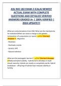 BIO 182 ASU EXAM 2 (CALA) NEWEST  ACTUAL EXAM WITH COMPLETE  QUESTIONS AND DETAILED VERIFIED  ANSWERS GRADED A+ | 100% VERIFIED |  2024 UPDATE!!!