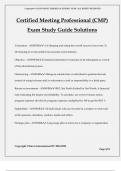 Certified Meeting Professional (CMP) Exam Study Guide Solutions