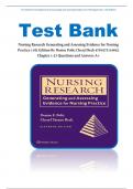 Test Bank for Nursing Research Generating and Assessing Evidence for Nursing Practice 11th Edition By Denise Polit; Cheryl Beck 9781975110642 Chapter 1-33 Questions and Answers A+ | Best study guide