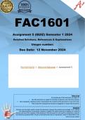 FAC1601 Assignment 5 (COMPLETE ANSWERS) Semester 2 2024 - DUE 12 November 2024