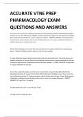 ACCURATE VTNE PREP PHARMACOLOGY EXAM  QUESTIONS AND ANSWERS