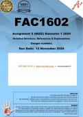 FAC1602 Assignment 5 (COMPLETE ANSWERS) Semester 2 2024 - DUE 12 November 2024