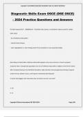 Diagnostic Skills Exam OSCE (DSE OSCE) – 2024 Practice Questions and Answers