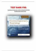 Test Bank for Contemporary Nursing Issues, Trends, & Management 9th Edition By Barbara Cherry, Susan R. Jacob 