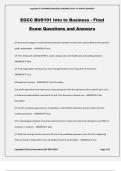 EGCC BUS101 Into to Business - Final Exam Questions and Answers