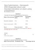 Homework #5D ( Expected return and standard deviation on stock using probabilities)