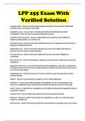 LPP 255 Exam With Verified Solution 