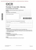 Actual 2024 OCR GCE Drama and Theatre H459/41: Deconstructing texts for performance:Antigone A Level Merged Question Paper + Mark Scheme