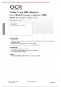 Actual 2024 OCR GCE English Language and Literature H474/02: The language of poetry andplays A Level Merged Question Paper + Mark Scheme